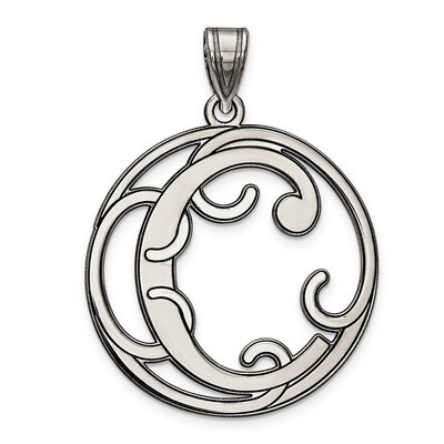 Script Initial C Charm Sterling Silver Fancy  QC8999C, MPN: QC8999C, 191101454820