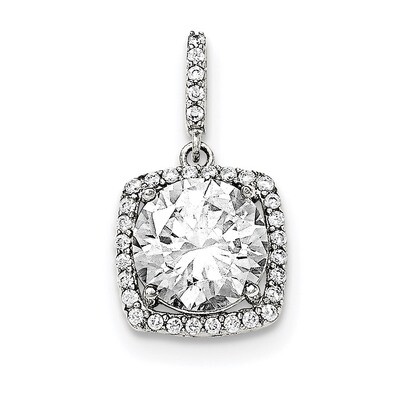 CZ Diamond Pendant Sterling Silver Polished QP4128, MPN: QP4128, 883957325293