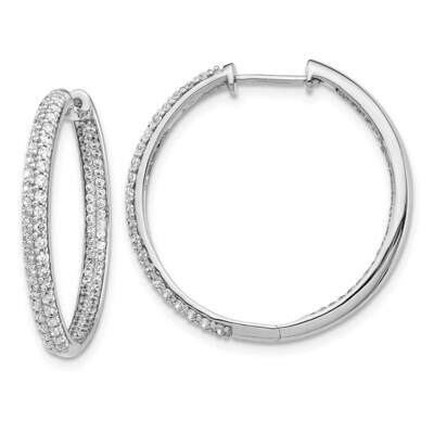 In/Out Hoop Earrings 14k White Gold Diamond EM4255-150-WA, MPN: EM4255-150-WA, 883957263076