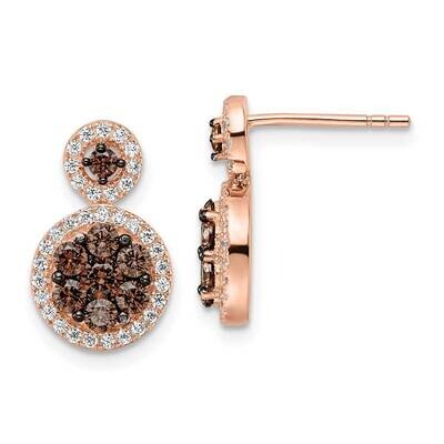 Black Rhodium-Plated CZ Diamond Fancy Post Earrings Sterling Silver Rose-Tone QE15738, MPN: QE15738…