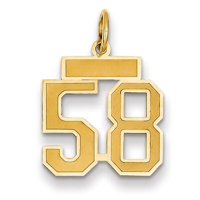 Number 58 Charm 14k Gold Small Satin  LSS58, MPN: LSS58, 883957069807