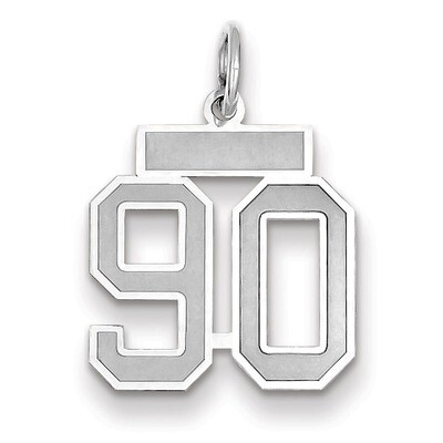 Number 90 Charm Small Satin 14k white Gold WSS90, MPN: WSS90, 883957072852
