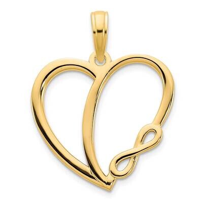 Infinity Heart Charm 14k Gold D5046, MPN: D5046,