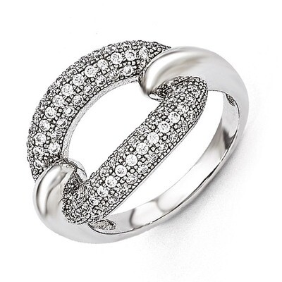 Cz Brilliant Embers Ring Sterling Silver QMP940-7