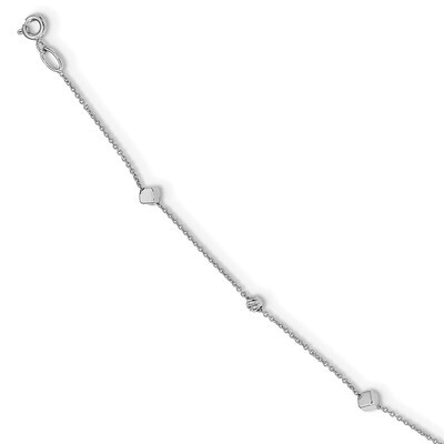 Leslie&#39;s Diamond-cut 1 inch ExtenderAnklet 14k Polished White Gold HB-LF1237-10, MPN: LF1237-10, 19…