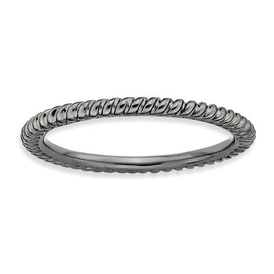 Black-plated Twisted Ring - Sterling Silver QSK177, MPN: QSK177, 883957123936