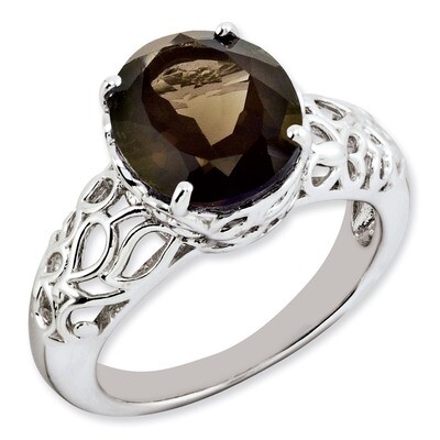 Smoky Quartz Ring Sterling Silver QR3178SQ, MPN: QR3178SQ, 883957363271