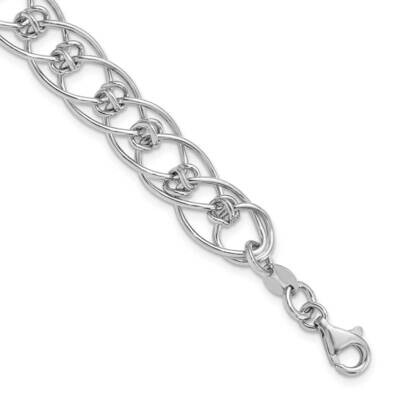 Oval 7.5 Inch Link Bracelet Sterling Silver Rhodium-Plated Polished QG5809-7.5, MPN: QG5809-7.5, 19…