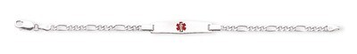Children&#39;s Medical ID Bracelet with Figaro Sterling Silver XSM56-6, MPN: XSM56-6, 883957274577