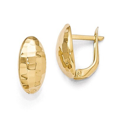 Leslie&#39;s Polished and Hammered Hinged Post Earrings - 14k Gold HB-LE686, MPN: LE686, 191101756511