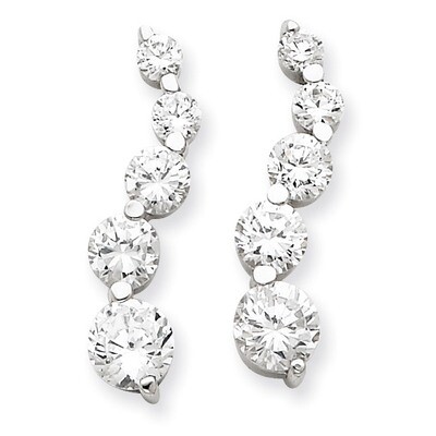 Journey Earrings Sterling Silver CZ QE4316, MPN: QE4316, 191101188626