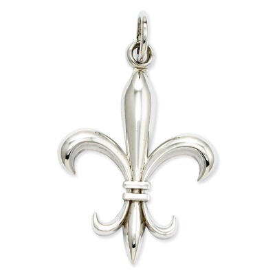 Polished Fleur De Lis Charm 14k White Gold K860, MPN: K860, 883957902180