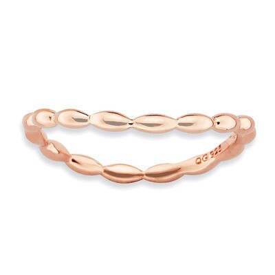 Pink-plate Wave Ring - Sterling Silver Polished QSK674, MPN: QSK674, 886774175737