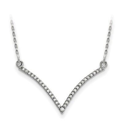 Diamond V Necklace 14k White Gold XP5028WA, MPN: XP5028WA, 883957942902