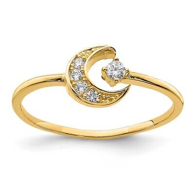 Cz Moon Ring 14k Gold K6421, MPN: K6421, 883957935300