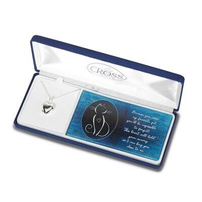 Silver-plated Heart Locket Cat Pet Loss Necklace GM24501, MPN: GM24501, 603799255325