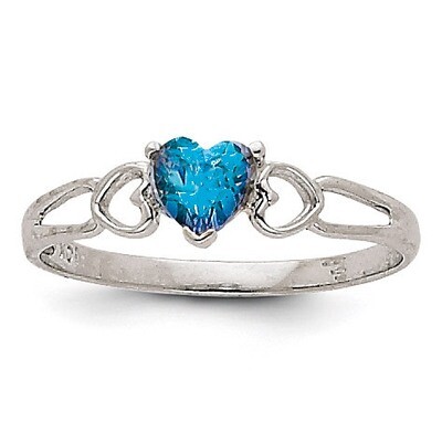 Blue Topaz Birthstone Ring 14k White Gold XBR177, MPN: XBR177, 883957373829