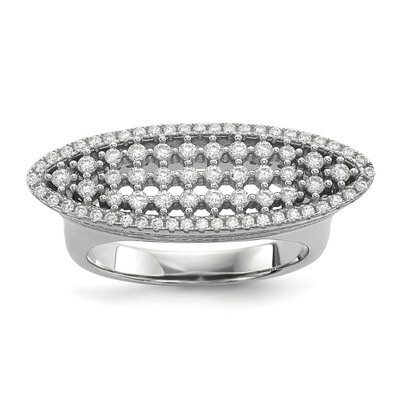 CZ Diamond Ring Sterling Silver Rhodium-plated QR6615, MPN: QR6615, 883957832234