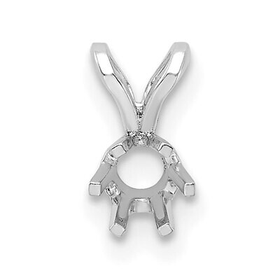 Round 6-Prong 1.7mm Pendant Setting 14k White Gold WG949, MPN: WG949,