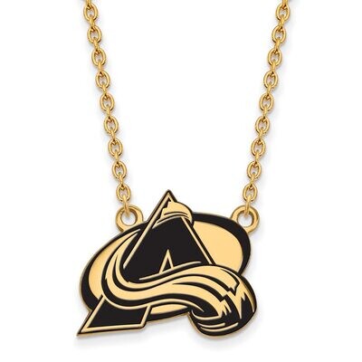 Colorado Avalanche Large Enamel Pendant with Chain Necklace Gold-plated Silver GP021AVA-18, MPN: GP…