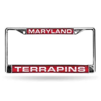 Collegiate U of Maryland Red Laser Chrome Car License Plate Frame GC6992, MPN: GC6992, 94746403966
