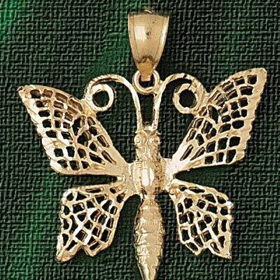 Dazzlers Jewelry Butterfly Pendant Necklace Charm Bracelet in Yellow, White or Rose Gold 3088, MPN:…