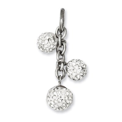 Synthetic Diamond Interchangeable Charm Pendant - Stainless Steel SRCH208 by Chisel, MPN: SRCH208,