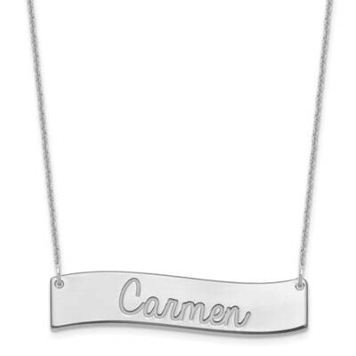 Polished Curved Bar Necklace 14k White Gold Medium XNA1254W, MPN: XNA1254W,