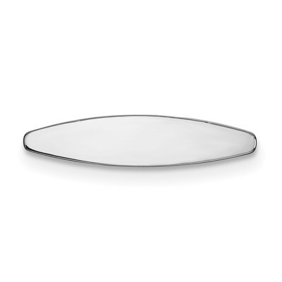 Engraveable Polished Front Back Plate Sterling Silver QM483/35P