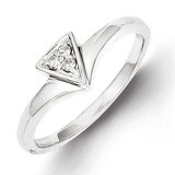 Triangle Ring Sterling Silver Rhodium-plated Diamond QR5798, MPN: QR5798, 883957367316