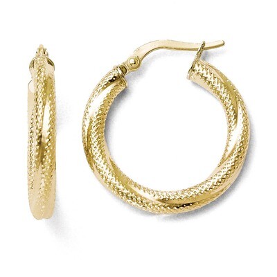 Leslie&#39;s Textured Hinged Hoop Earrings - 10k Gold HB-TC21, MPN: TC21, 886774569901