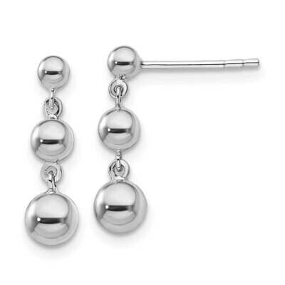 Graduated 3 Ball Post Earrings 14k White Gold TL1165W, MPN: TL1165W, 191101801549