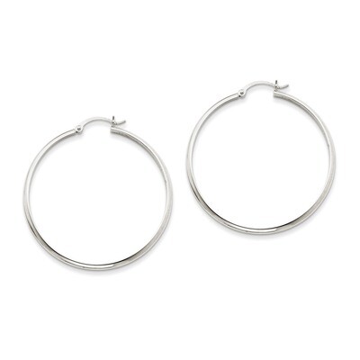 Polished Hoop Earring 14k White Gold TC653, MPN: TC653, 883957290249