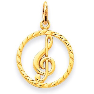 Treble Clef Charm 14k Gold C1791, MPN: C1791, 883957856155