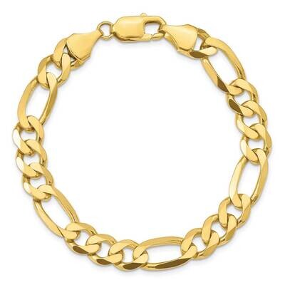 9 Inch 8.75mm Light Concave Figaro Chain 10k Yellow Gold 10LF220-9, MPN: 10LF220-9, 191101597893