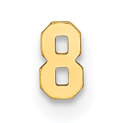 Die Struck Number 8 14k Yellow Gold YG2197, MPN: YG2197,