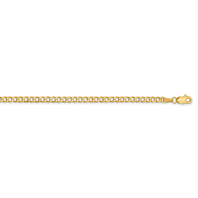 18 Inch 2.85mm Semi-Solid Curb Link Chain 14k Yellow Gold BC192-18, MPN: BC192-18, 886774584102