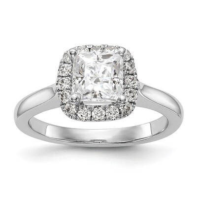 Princess Diamond Semi-Mount Cushion Halo Engagement Ring 14k White Gold RM2207E-100-WAA, MPN: RM220…