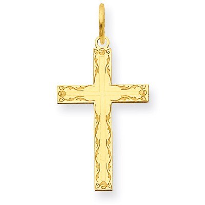 Laser Designed Cross Charm 14k Gold XR1008, MPN: XR1008, 886774130972