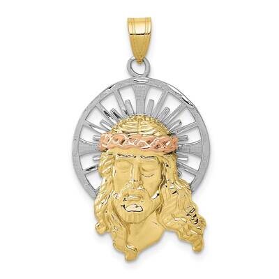 Tri-Color Diamond-Cut Christ Charm 10k Gold 10D3703, MPN: 10D3703,