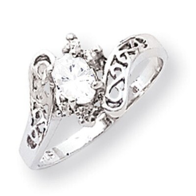 Cubic Zirconia Diamond Ring 14k white Gold 6x4mm Oval X9734CZ/A, MPN: X9734CZ/A, 883957644950