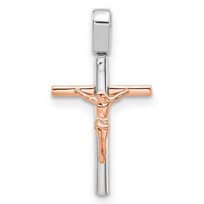 Leslie&#39;s Rose and White Gold Crucifix Pendant 14k Two-tone Gold HB-LF1265, MPN: LF1265, 196904083628