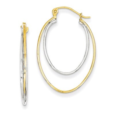 Lightweight Hoop Earrings 14k Two-tone Gold TF465, MPN: TF465, 883957291383