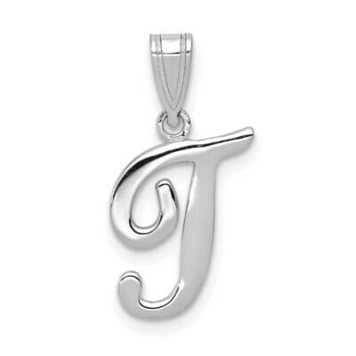 Script Letter T Initial Pendant 14k White Gold YC993WT, MPN: YC993WT, 196904068823