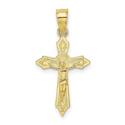 Arrow Pointed Ends Crucifix Charm 10k Gold with Rhodium 10K8585, MPN: 10K8585,