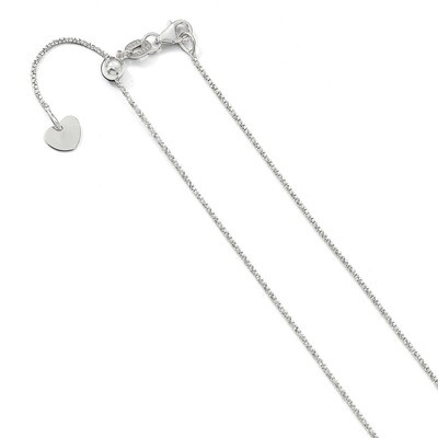 Leslie&#39;s .9 mm Diamond-cut Twisted Box Adjustable Chain 22 Inch 14K White Gold HB-1259-22, MPN: 125…