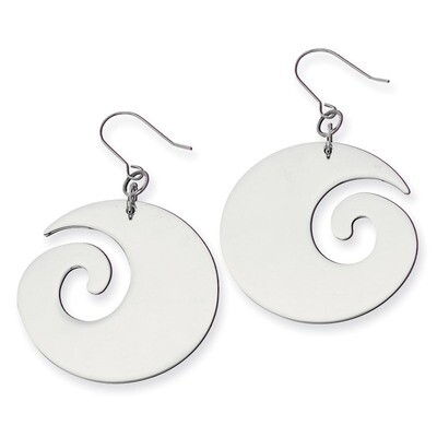 Swirl Dangle Earrings Stainless Steel SRE181