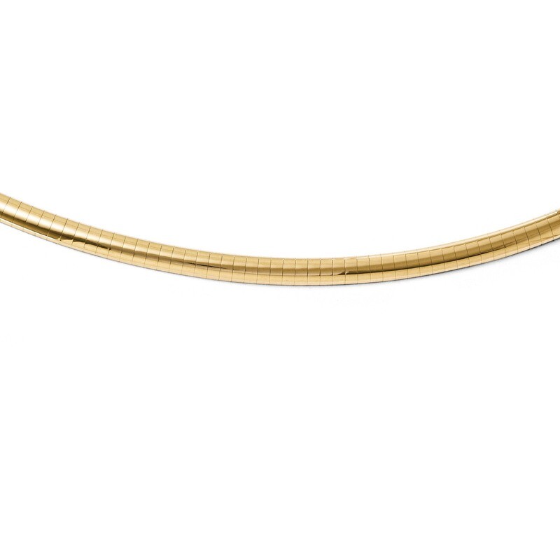 4mm Domed Omega Chain 16 Inch - 14k Gold 1048-16