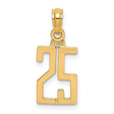 25 Block Style Charm 14k Gold NU25, MPN: NU25, 637218101238