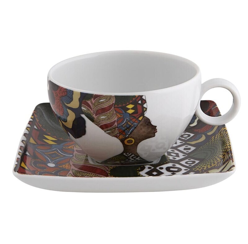 Vista Alegre Alma Luanda Set 2 Tea Cup &amp; Saucer With Gift Box 21125849, MPN: 21125849, 5601266638942